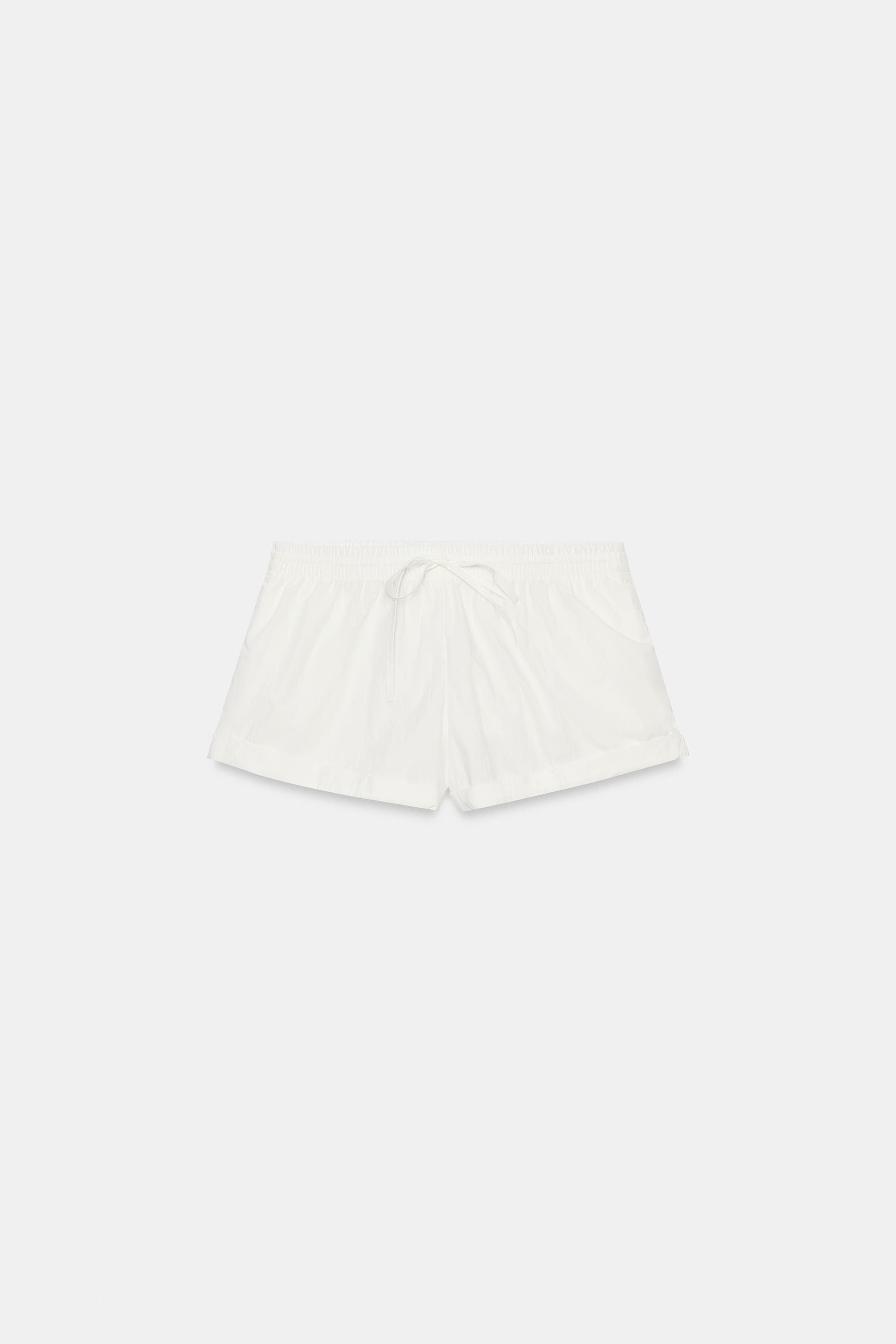 NYLON SHORTS WITH CUFFED HEM